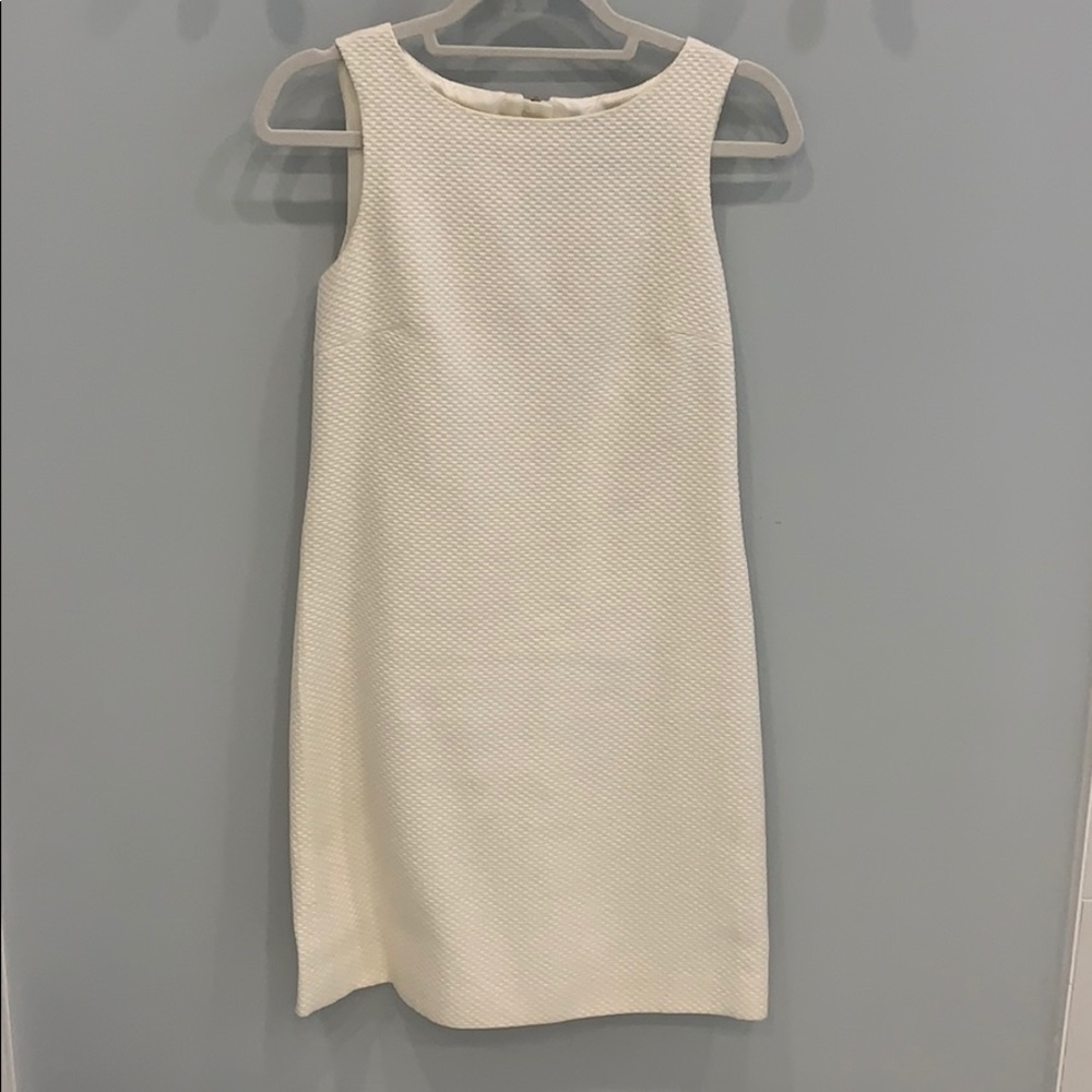 Pink tartan off white shift dress